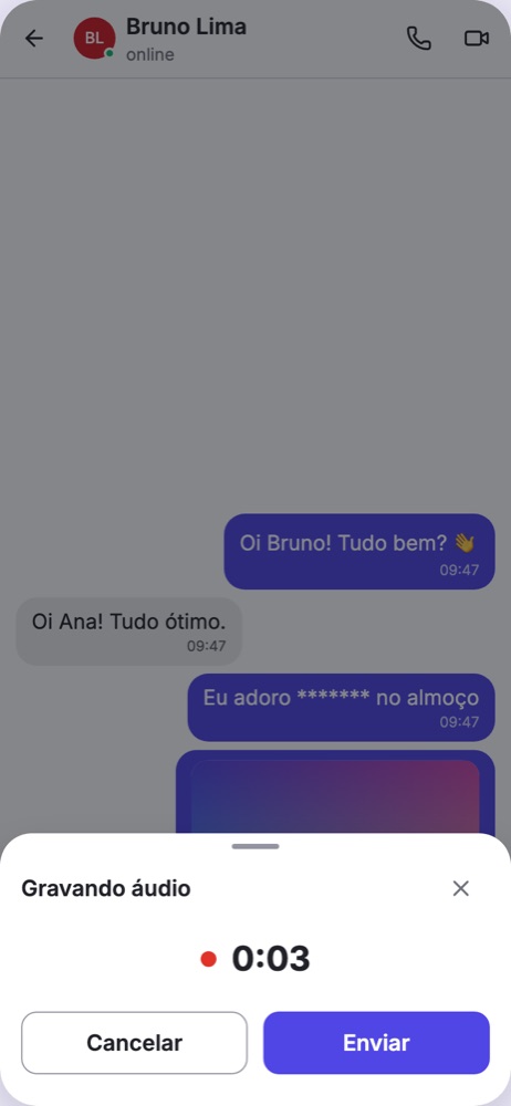 Gravando áudio